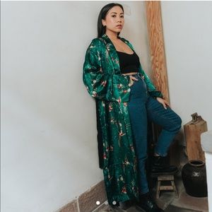 Green Maxi Kimono
